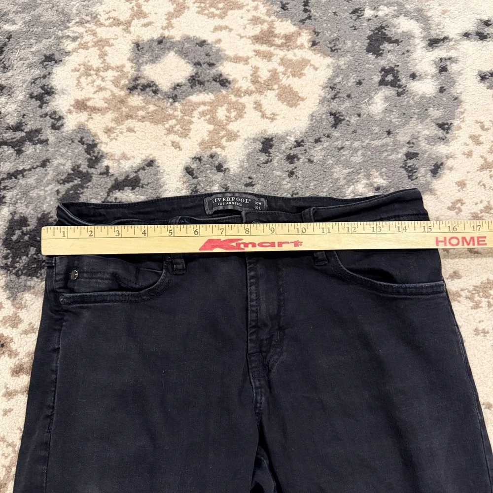 Liverpool Eco Logic Jeans Mens 30x32 Black Bullet Dark Slim Straight Stretch